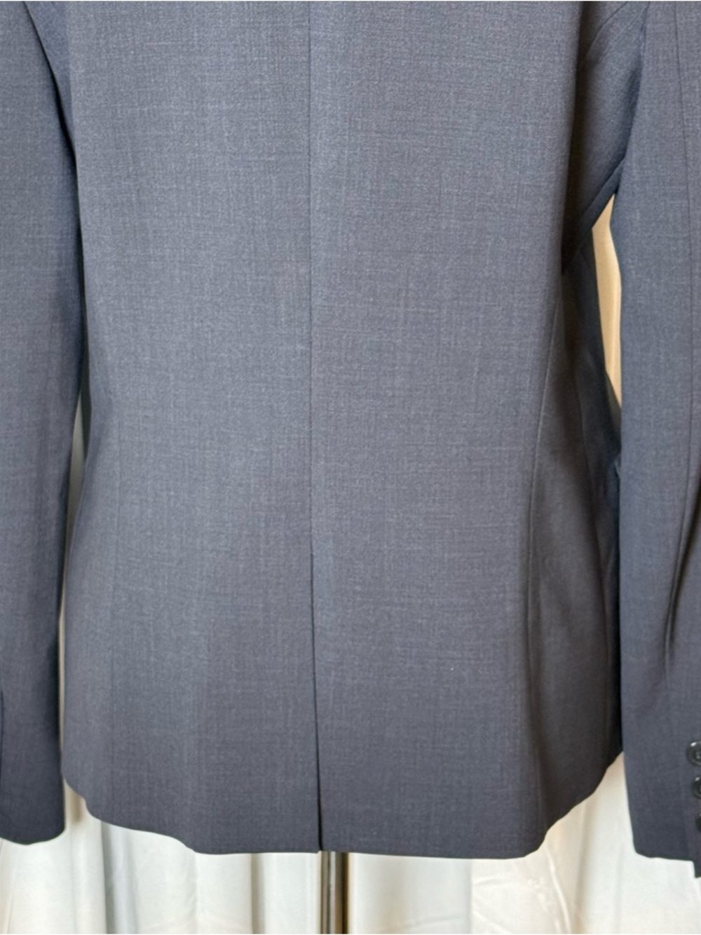 Theory Wool Single Breasted Blazer Navy Single Button Tailored Jacket Size 12 - Picture 8 of 14